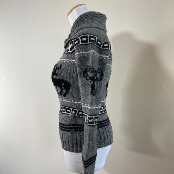 TNAn Lambwoold Grey Zip Up Sweater - Picture 3 of 4